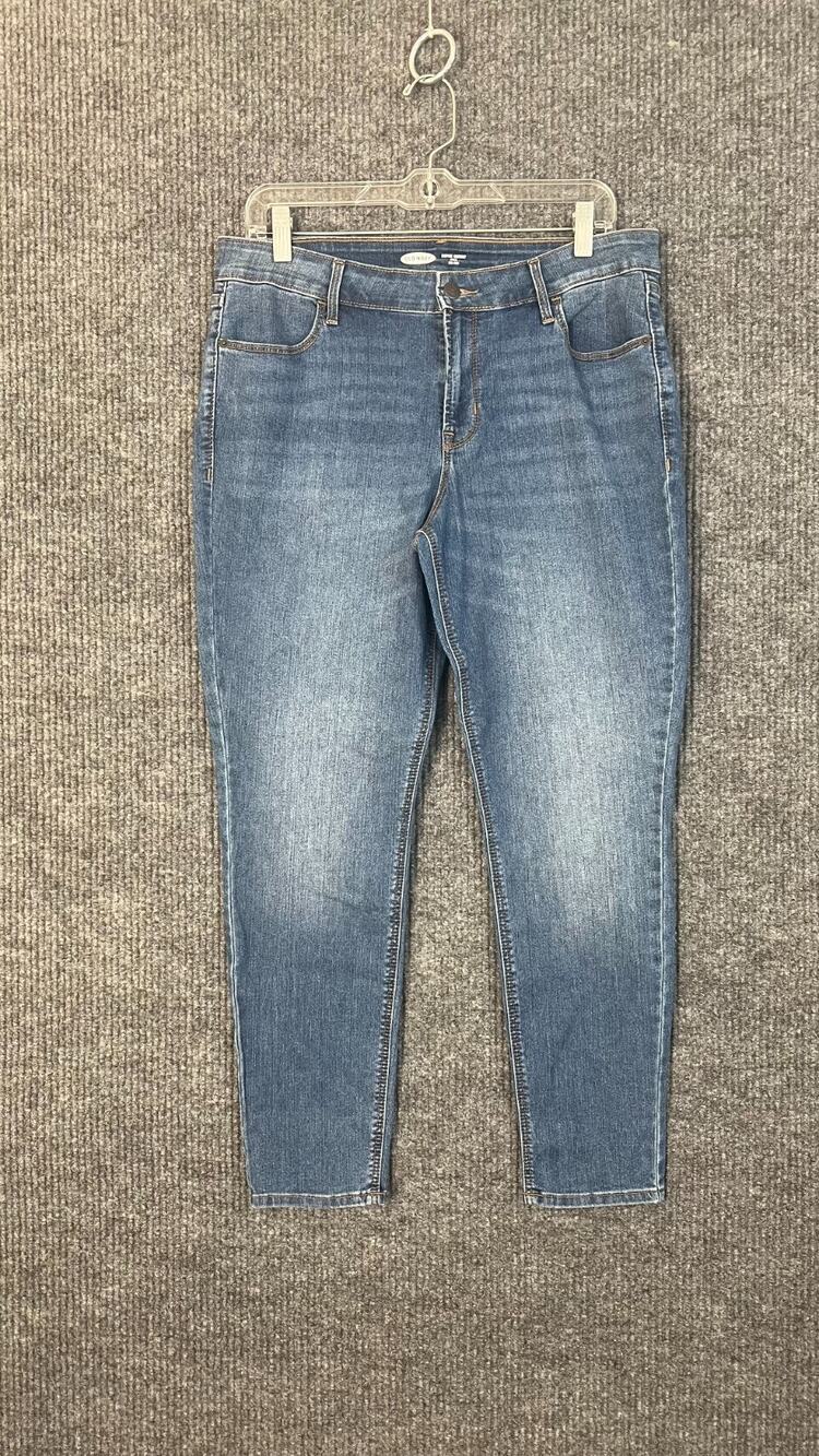 Old Navy Jeans Womens 12 Blue Medium Wash Super Skinny Mid Rise Ankle Cotton